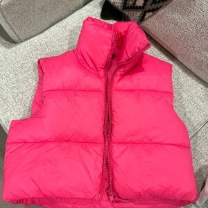 Pink puffer vest